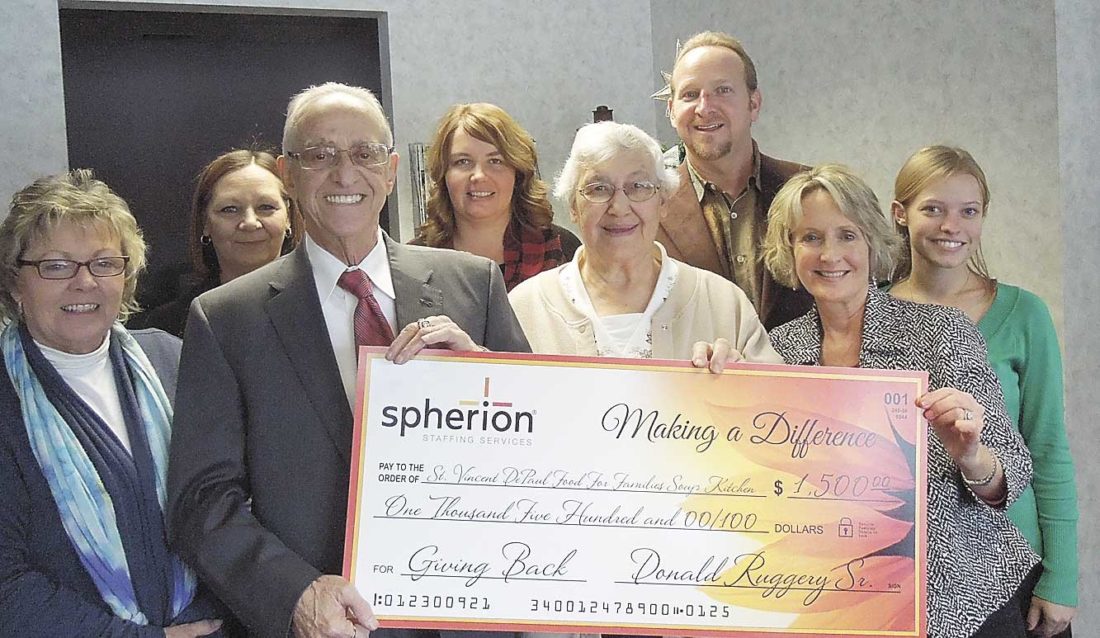 Spherion Staffing Services donates to soup kitchen News, Sports, Jobs